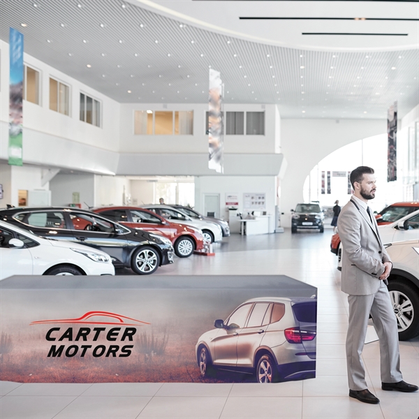 8' Fully Customized Zipper Back Fitted Table Cover... from ASI 80228 Quinn