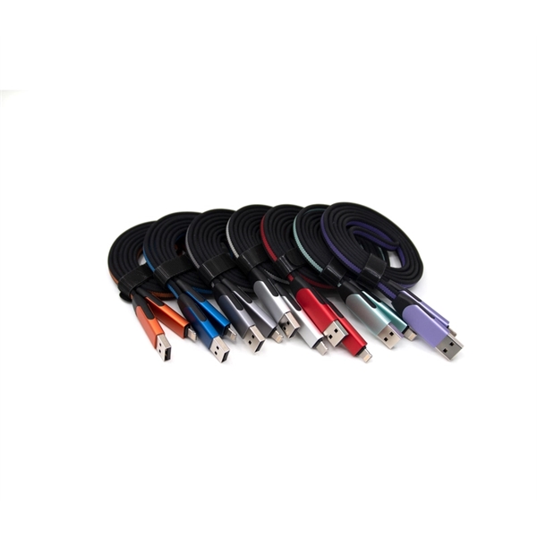 6-in-1 braided multifunction charging cable + laser engraved on 1 location... from ASI 37218 Athena Promo (tm)