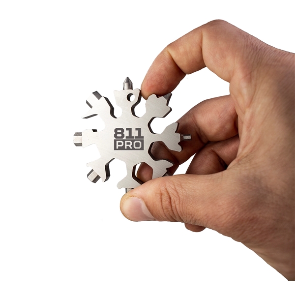 17 tools in one uniquely-shaped keychain device. The snowflake design allows... from ASI 46170 Compass Industries Inc