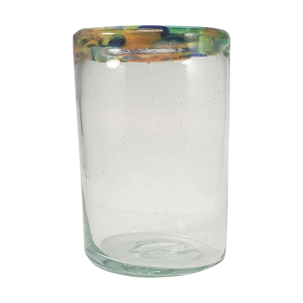 16 oz. Jalisco Hand-Blown Mexican Drinking Glass With Colored Rim... from ASI 80060 VisionUSA