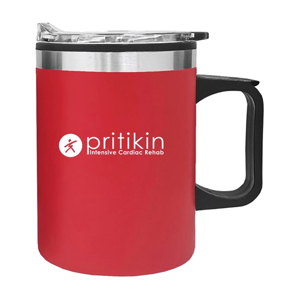 14 oz. VisionSteel double-wall mug with stainless outer and plastic inner... from ASI 80060 VisionUSA