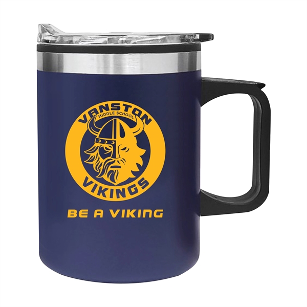 14 oz. VisionSteel double-wall mug with stainless outer and plastic inner... from ASI 80060 VisionUSA