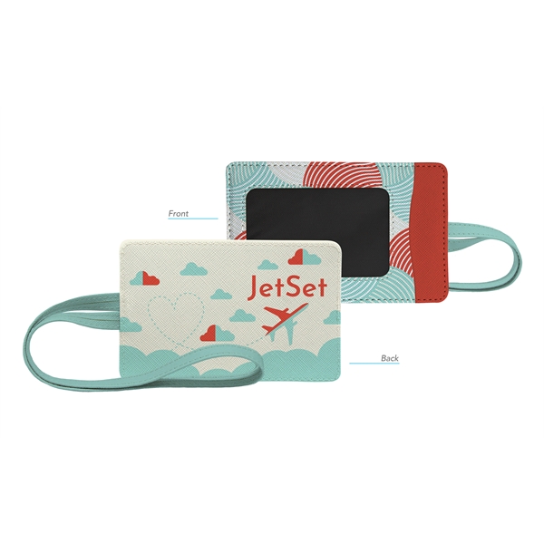 Full-color, full-bleed vegan leather luggage tag... from ASI 45657 Pop! Promos