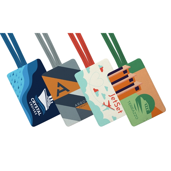 Full-color, full-bleed vegan leather luggage tag... from ASI 45657 Pop! Promos