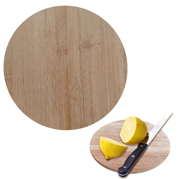 Round bamboo cutting board for protecting your countertop while prepping food.... from ASI 61125 Hit Promotional Products / Hit®