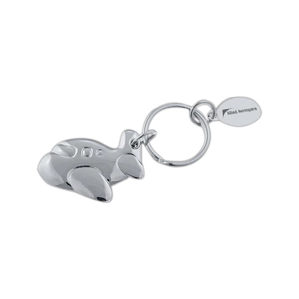 Airplane shaped keychain with an imprint on the oval tag.... from ASI 61005 Hirsch Gift Inc / Hirsch Gift HG