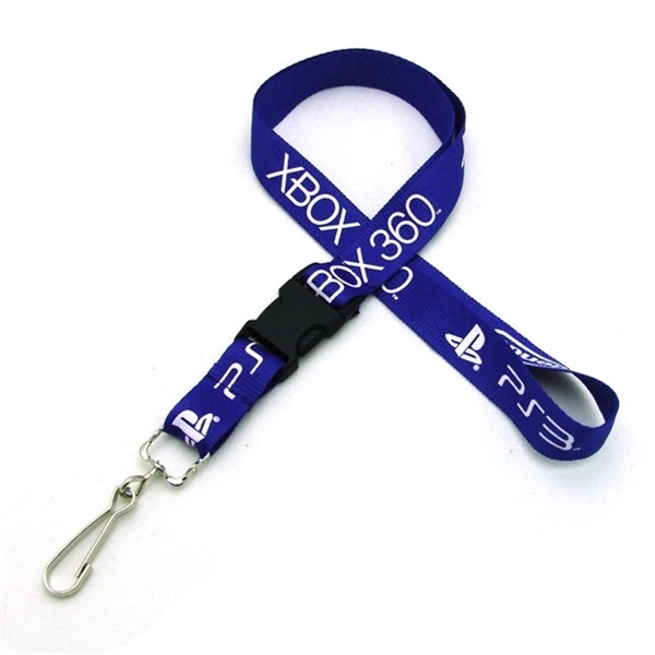 35" x 3/4" flat ribbed polyester lanyard with detachable buckle clip.... from ASI 30250 AZX Sport USA