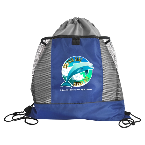 15" x 18" 210D Drawstring Back Pack with front Pocket and... from ASI 55990 Garyline