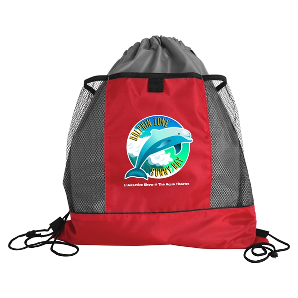 15" x 18" 210D Drawstring Back Pack with front Pocket and... from ASI 55990 Garyline