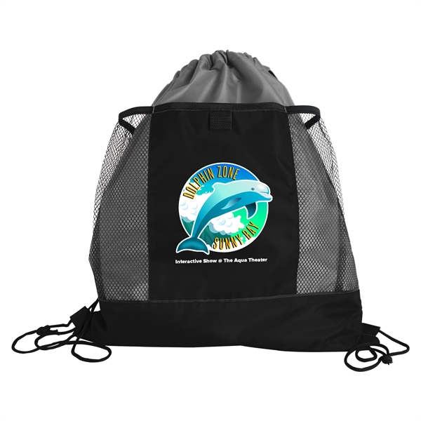 15" x 18" 210D Drawstring Back Pack with front Pocket and... from ASI 55990 Garyline