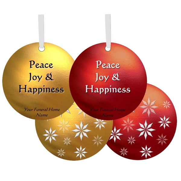 Powder coated double-sided FLAT round metal ornament with glittery finish.... from ASI 76797 Pelican Graphics / Pelican Lures