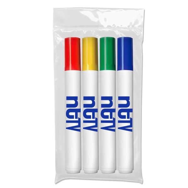 Broadline washable markers in plastic pouch. White barrel. USA Made.... from ASI 67675 Liqui-Mark Corp