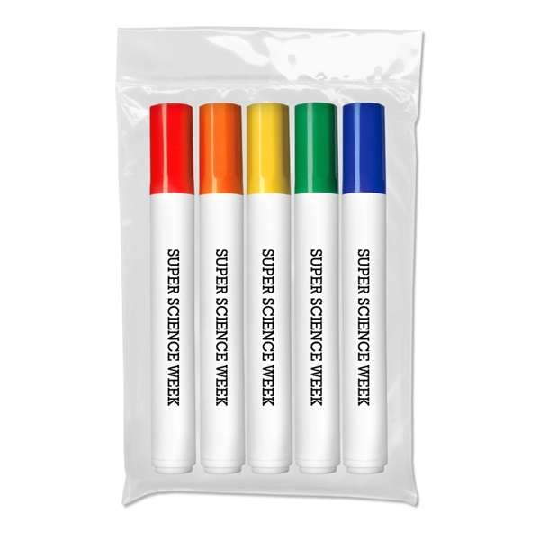 Broadline washable markers in plastic pouch. White barrel. USA Made.... from ASI 67675 Liqui-Mark Corp
