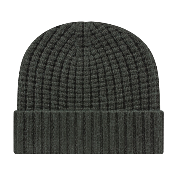 Premium blend knit cap with waffle crown and tonal CA emblem... from ASI 43792 Cap America Inc