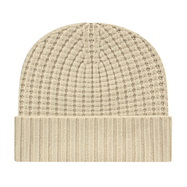 Premium blend knit cap with waffle crown and tonal CA emblem... from ASI 43792 Cap America Inc