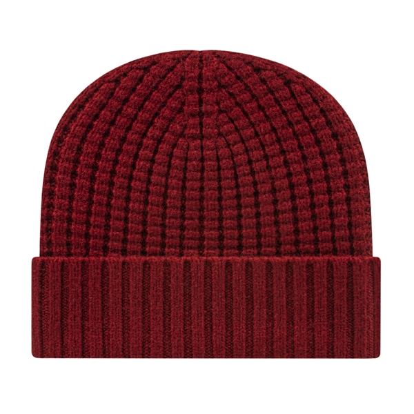 Premium blend knit cap with waffle crown and tonal CA emblem... from ASI 43792 Cap America Inc