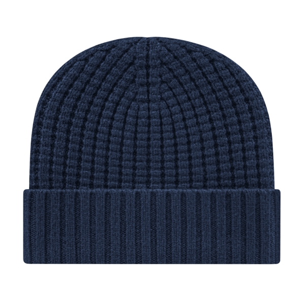 Premium blend knit cap with waffle crown and tonal CA emblem... from ASI 43792 Cap America Inc