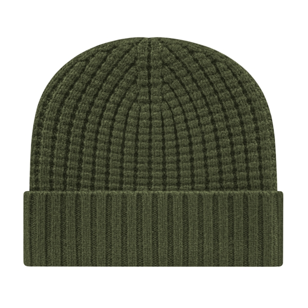 Premium blend knit cap with waffle crown and tonal CA emblem... from ASI 43792 Cap America Inc