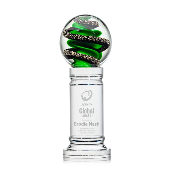 Magnificent Striking Zodiac Art Glass Award features twisting ribbons of emerald... from ASI 84592 St Regis Group / St Regis