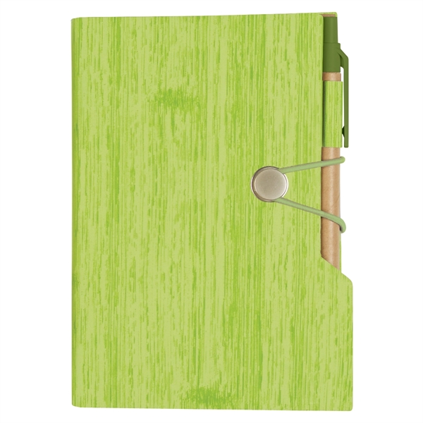 Notebook with a woodgrain look that has sticky notes, tape flags,... from ASI 61125 Hit Promotional Products / Hit®