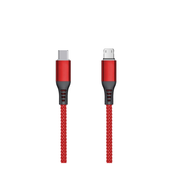 Type C braided multifuntion charging cable + laser engraved on 1... from ASI 37218 Athena Promo (tm)