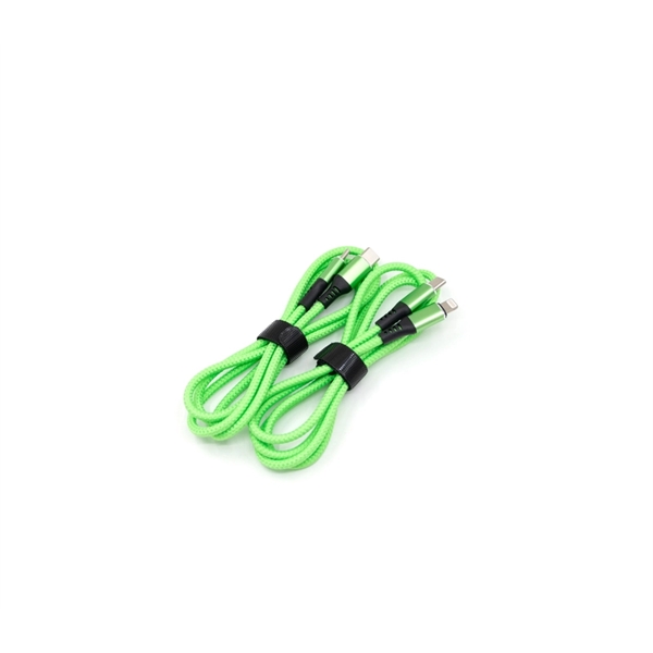Type C braided multifuntion charging cable + laser engraved on 1... from ASI 37218 Athena Promo (tm)