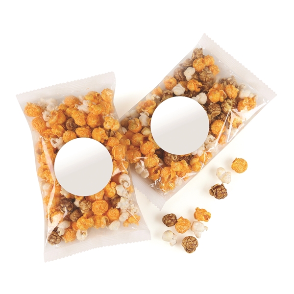 Custom-labeled bag of caramel corn, cheesecorn, and white popcorn.... from ASI 68680 Maple Ridge Farms Inc