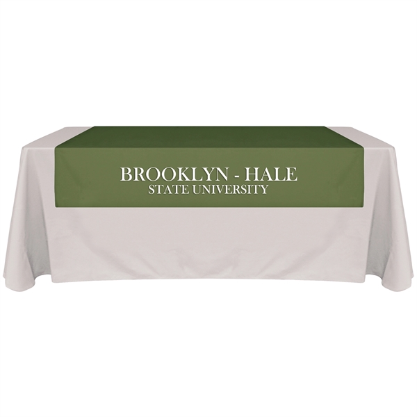 60" x 72" full color display polyester table runner drapes over... from ASI 80228 Quinn