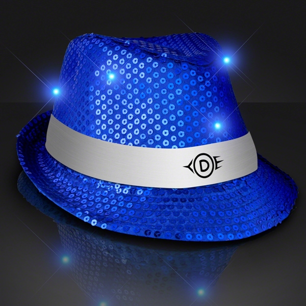 Blank or Imprinted. Custom shiny fedora hats with flashing lights.... from ASI 34194 ALightPromos / Alight Promotional Products