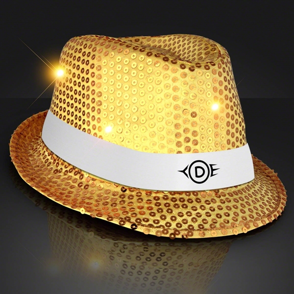 Blank or Imprinted. Custom shiny fedora hats with flashing lights.... from ASI 34194 ALightPromos / Alight Promotional Products
