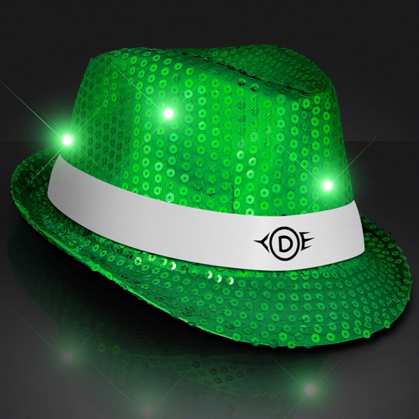 Blank or Imprinted. Custom shiny fedora hats with flashing lights.... from ASI 34194 ALightPromos / Alight Promotional Products