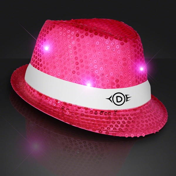 Blank or Imprinted. Custom shiny fedora hats with flashing lights.... from ASI 34194 ALightPromos / Alight Promotional Products