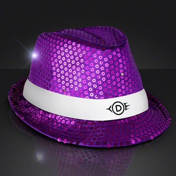 Blank or Imprinted. Custom shiny fedora hats with flashing lights.... from ASI 34194 ALightPromos / Alight Promotional Products