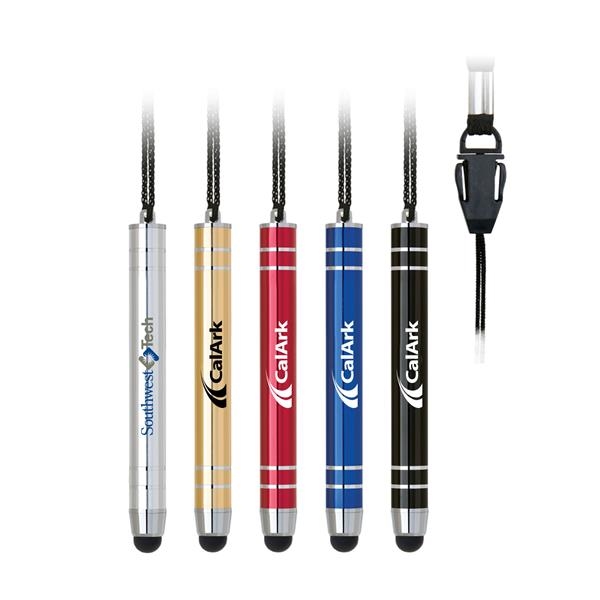 Mini capacitive Screen touch pen with lanyard. Good for iPad, iphone,... from ASI 41511 Brainchild USA Inc / BrainChild Gift Club