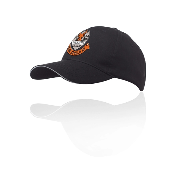 100% cotton, 6-panel structured baseball cap with curved sandwich-style visor and... from ASI 39552 BEL Promo