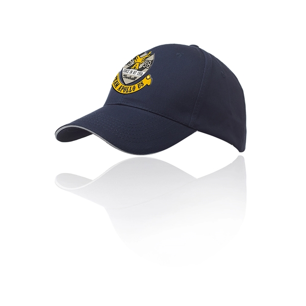 100% cotton, 6-panel structured baseball cap with curved sandwich-style visor and... from ASI 39552 BEL Promo