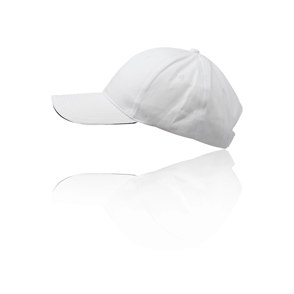 100% cotton, 6-panel structured baseball cap with curved sandwich-style visor and... from ASI 39552 BEL Promo