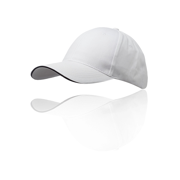 100% cotton, 6-panel structured baseball cap with curved sandwich-style visor and... from ASI 39552 BEL Promo
