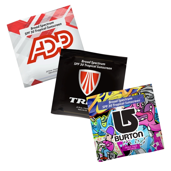 Sunscreen packets filled with SPF30 broad spectrum sunscreen.... from ASI 90807 Tekweld