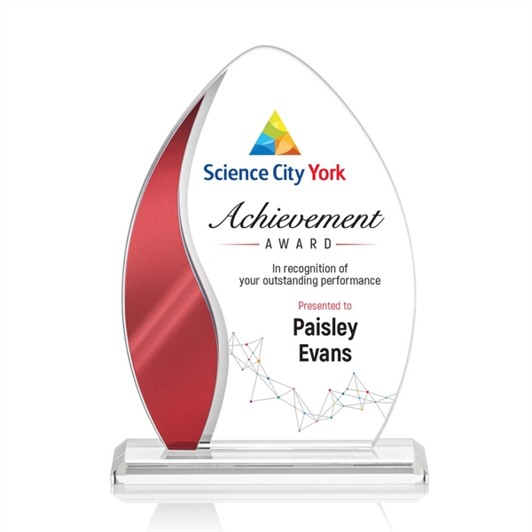 The Sherborne Starfire Crystal VividPrint™ Award features an elegant Red Metallic... from ASI 84592 St Regis Group / St Regis