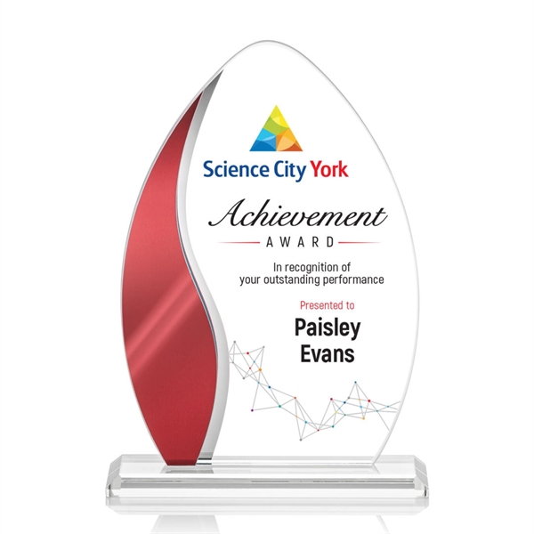 The Sherborne Starfire Crystal VividPrint™ Award features an elegant Red Metallic... from ASI 84592 St Regis Group / St Regis