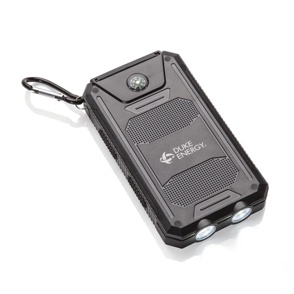 Solar Power Bank features a durable waterproof case with a carabiner,... from ASI 84592 St Regis Group