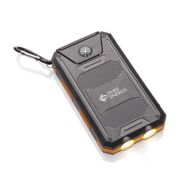 Solar Power Bank features a durable waterproof case with a carabiner,... from ASI 84592 St Regis Group