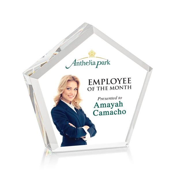 The Genosee VividPrint™ Award is a sparkling faceted extra-thick Optical Crystal... from ASI 84592 St Regis Group / St Regis