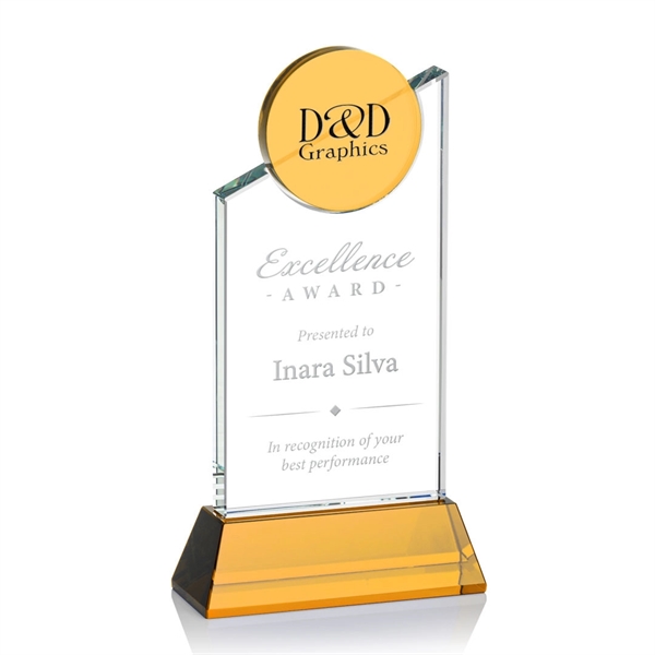 Striking Optical Crystal Fleet Award features a slanted tower with a... from ASI 84592 St Regis Group / St Regis