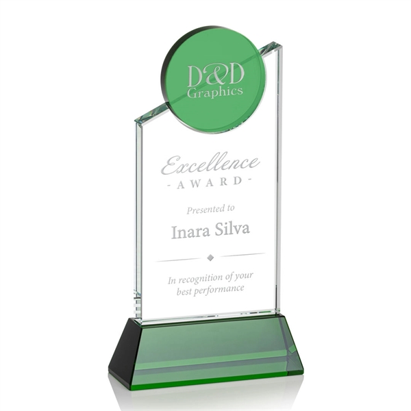 Striking Optical Crystal Fleet Award features a slanted tower with a... from ASI 84592 St Regis Group / St Regis