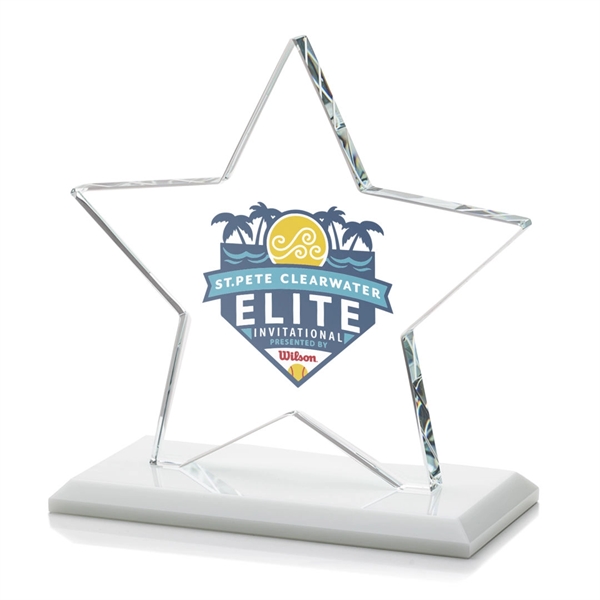 Sudbury VividPrint™ Star Award features a beautifully beveled 1/2" thick Starfire... from ASI 84592 St Regis Group / St Regis