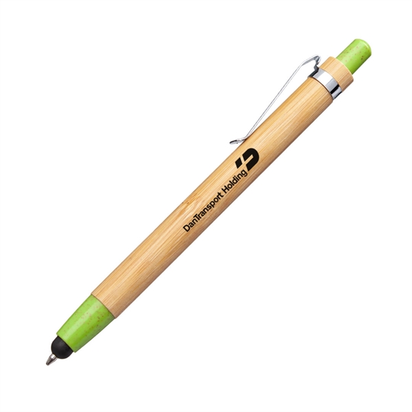 All-natural, eco-friendly Bamboo Clicker Pen with stylus and matching colored clicker... from ASI 84592 St Regis Group
