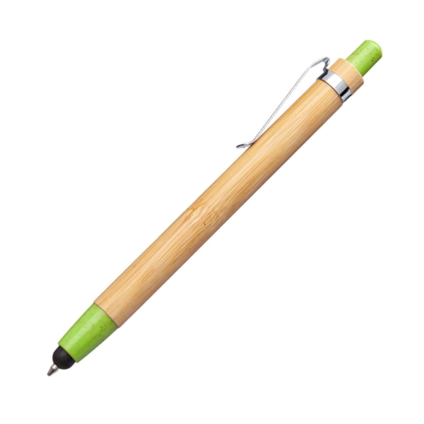All-natural, eco-friendly Bamboo Clicker Pen with stylus and matching colored clicker... from ASI 84592 St Regis Group