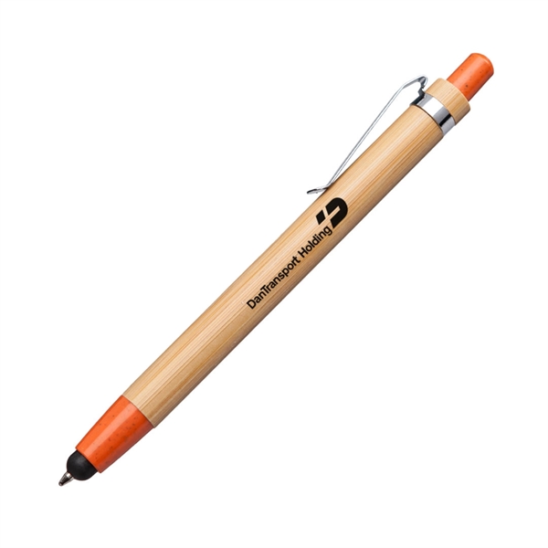 All-natural, eco-friendly Bamboo Clicker Pen with stylus and matching colored clicker... from ASI 84592 St Regis Group
